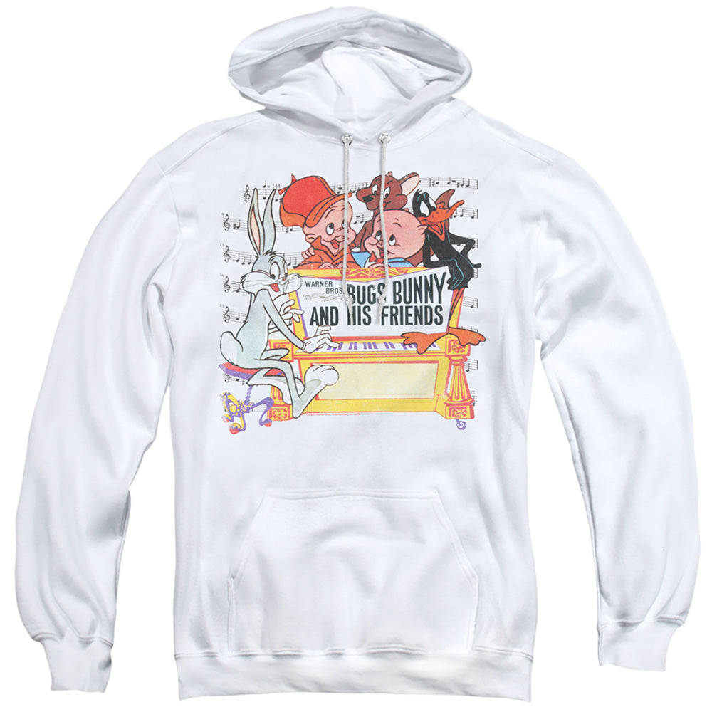 LOONEY TUNES/BUGS AND FRIENDS - ADULT PULLOVER HOODIE - WHITE