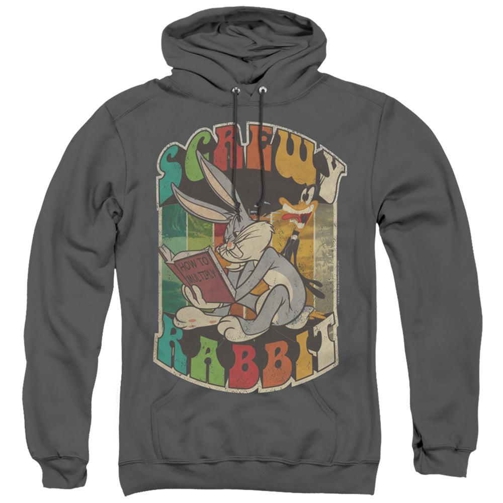 LOONEY TUNES/SCREWY RABBIT - ADULT PULLOVER HOODIE - CHARCOAL