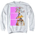 LOONEY TUNES/TILES - ADULT CREWNECK SWEATSHIRT - WHITE