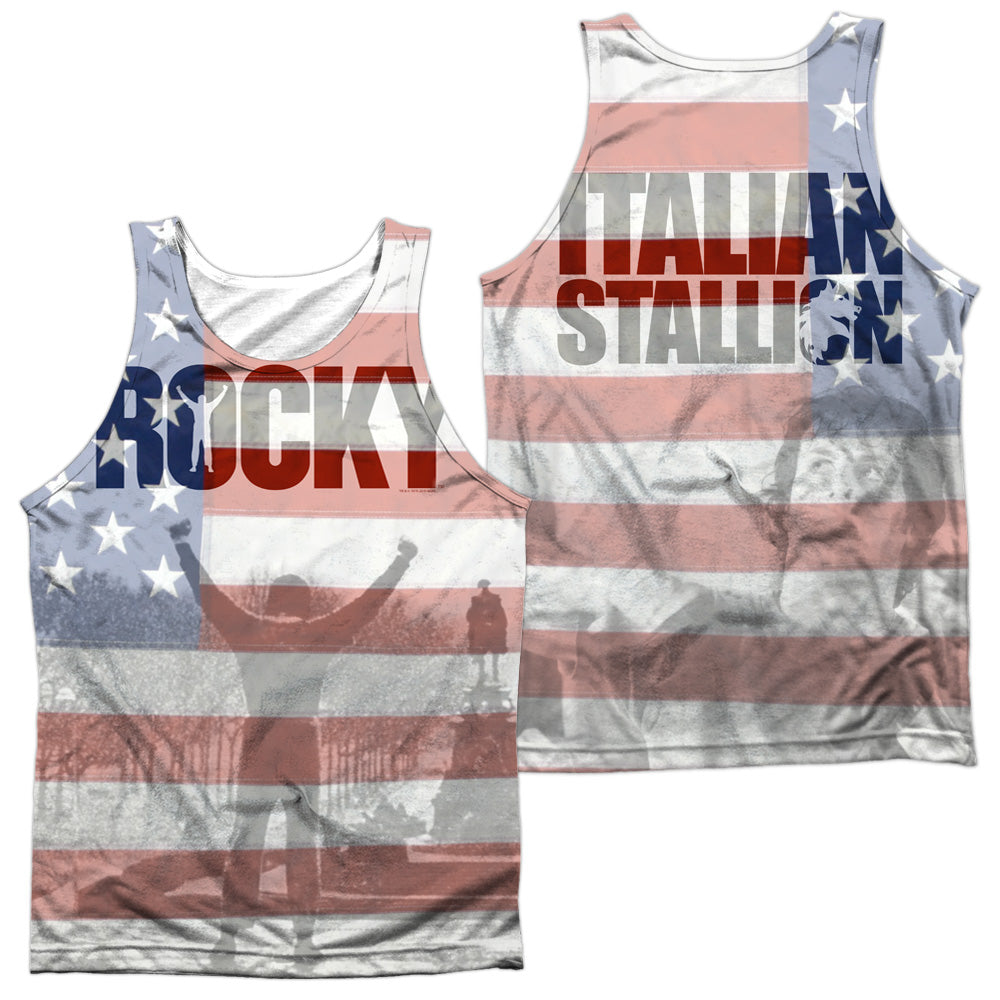 ROCKY/AMERICA (FRONT/BACK PRINT) - ADULT POLY TANK TOP - MULTI