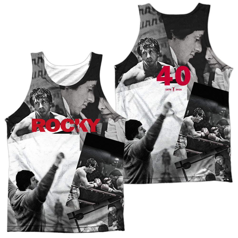 ROCKY/40TH ANNIVERSAY COLLAGE (FRONT/BACK PRINT) - ADULT POLY TANK TOP - MULTI