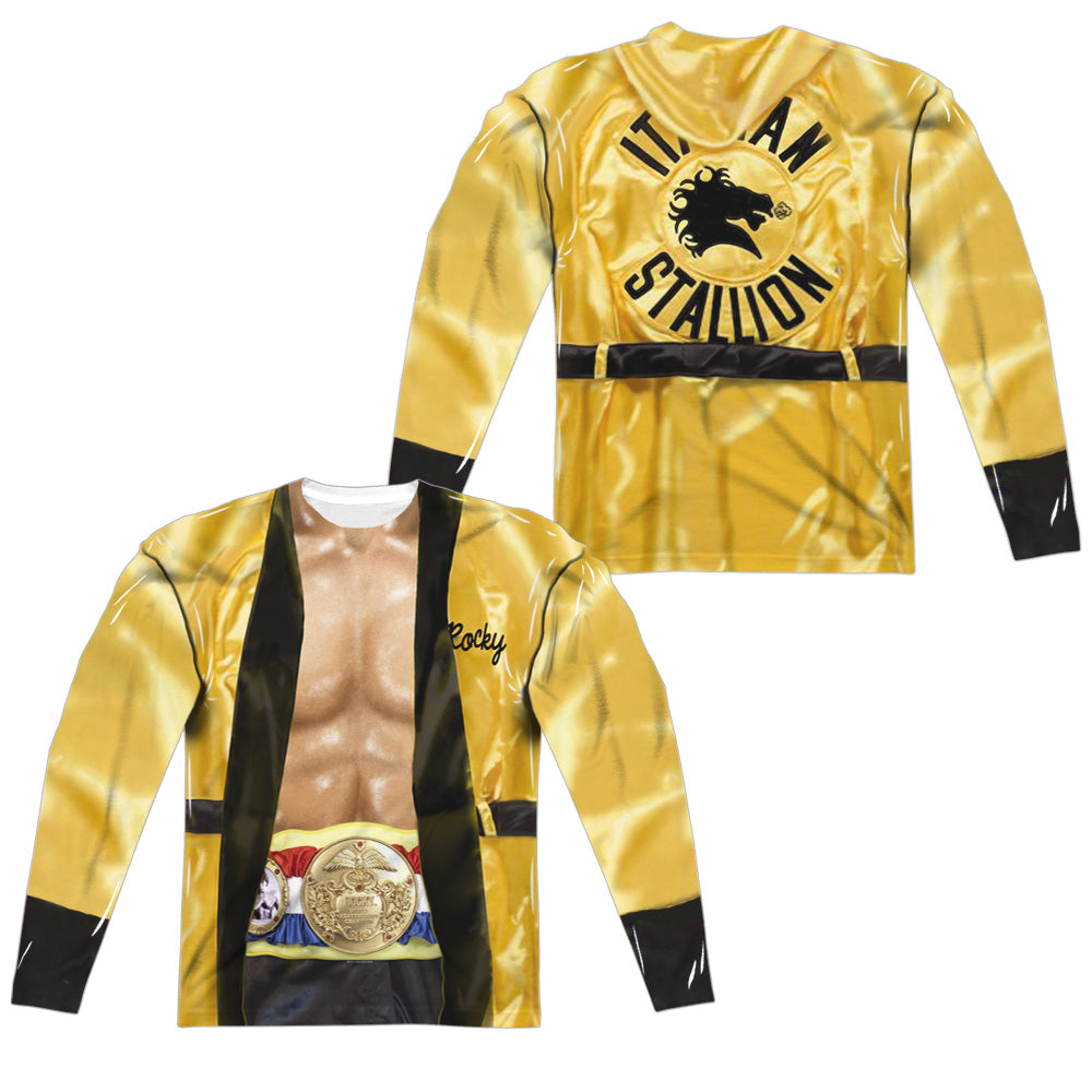 ROCKY/YELLOW ROBE (FRONT/BACK PRINT) - L/S ADULT POLY CREW  - MULTI
