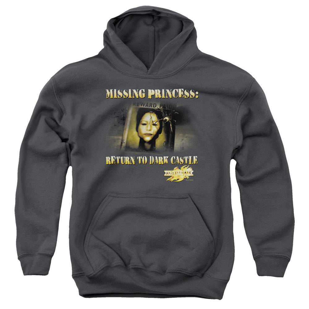 MIRRORMASK/MISSING PRINCESS - YOUTH PULLOVER HOODIE - CHARCOAL