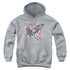 NAVY/TRIDENT - YOUTH PULLOVER HOODIE - ATHLETIC HEATHER