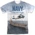 NAVY/OVER AND UNDER (FRONT/BACK PRINT) - S/S ADULT POLY CREW - MULTI