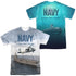 NAVY/OVER AND UNDER (FRONT/BACK PRINT) - S/S ADULT POLY CREW - MULTI