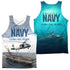 NAVY/OVER AND UNDER (FRONT/BACK PRINT) - ADULT POLY TANK TOP - MULTI