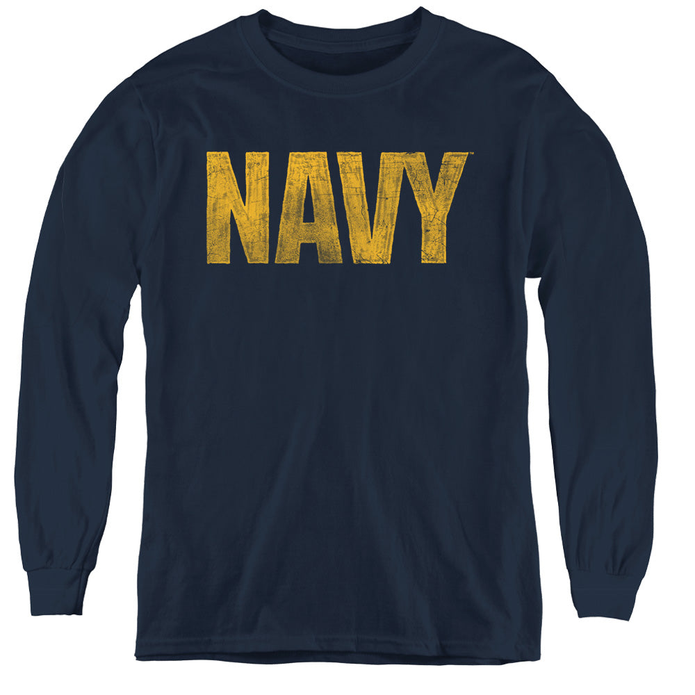 NAVY/LOGO - YOUTH LONG SLEEVE TEE - NAVY
