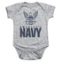 NAVY/EAGLE LOGO - INFANT SNAPSUIT - ATHLETIC HEATHER