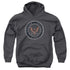 NAVY/ROUGH EMBLEM - YOUTH PULLOVER HOODIE - CHARCOAL