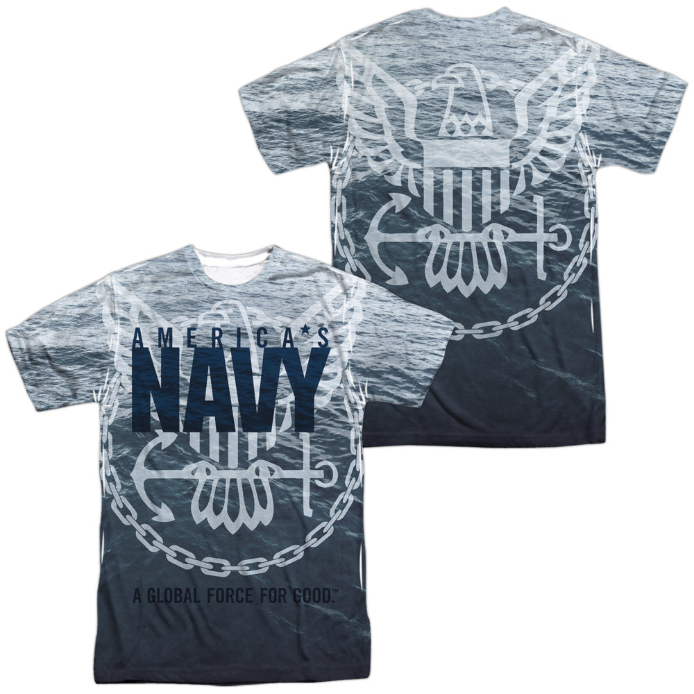 NAVY/FORCE FOR GOOD (FRONT/BACK PRINT) - S/S ADULT POLY CREW - MULTI