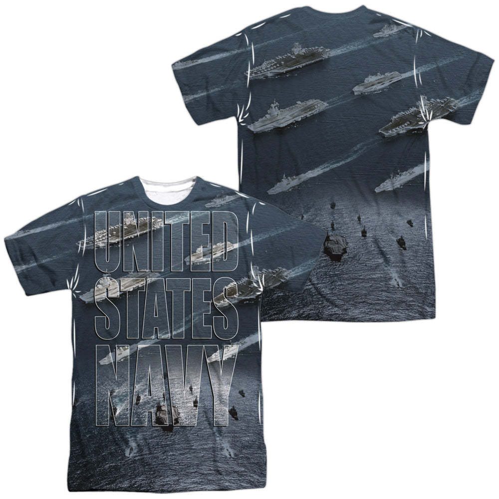 NAVY/FLEET (FRONT/BACK PRINT) - S/S ADULT POLY CREW - MULTI