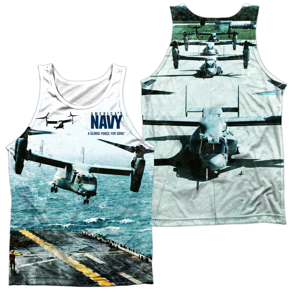 NAVY/OSPREY (FRONT/BACK PRINT) - ADULT POLY TANK TOP - MULTI
