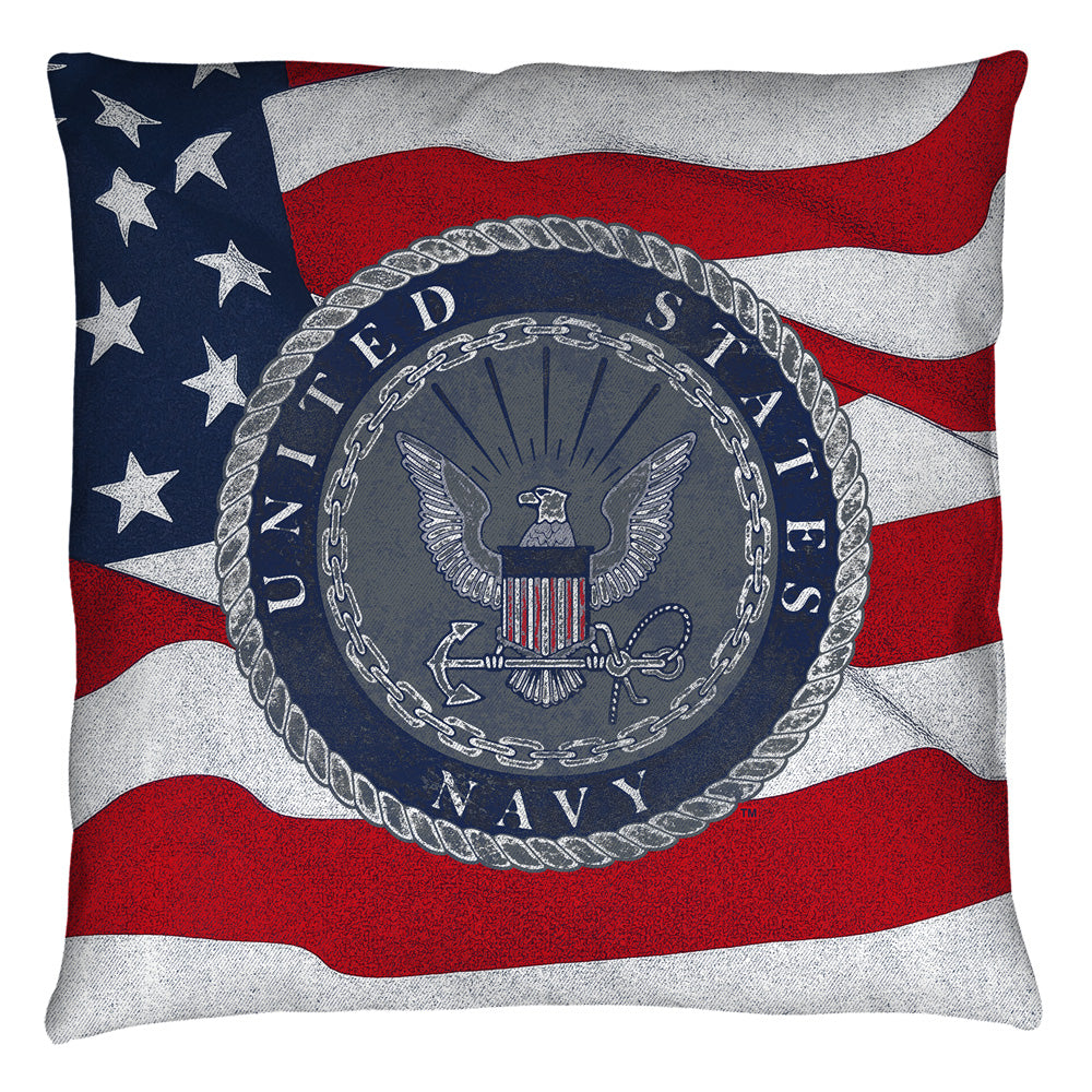 NAVY/FLAG SEAL - THROW PILLOW