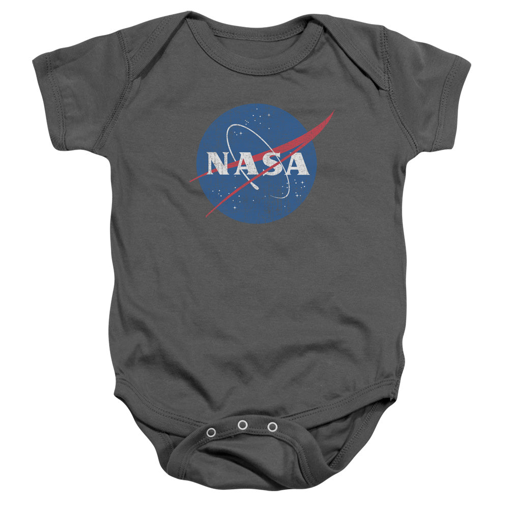 NASA/MEATBALL LOGO DISTRESSED - INFANT SNAPSUIT - CHARCOAL