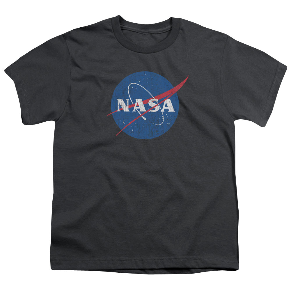 NASA/MEATBALL LOGO DISTRESSED - S/S YOUTH 18/1 - CHARCOAL
