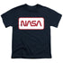 NASA/RECTANGULAR WORM LOGO - S/S YOUTH 18/1 - NAVY
