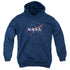 NASA/DISTRESSED LOGO - YOUTH PULLOVER HOODIE - NAVY