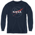 NASA/DISTRESSED LOGO - YOUTH LONG SLEEVE TEE - NAVY