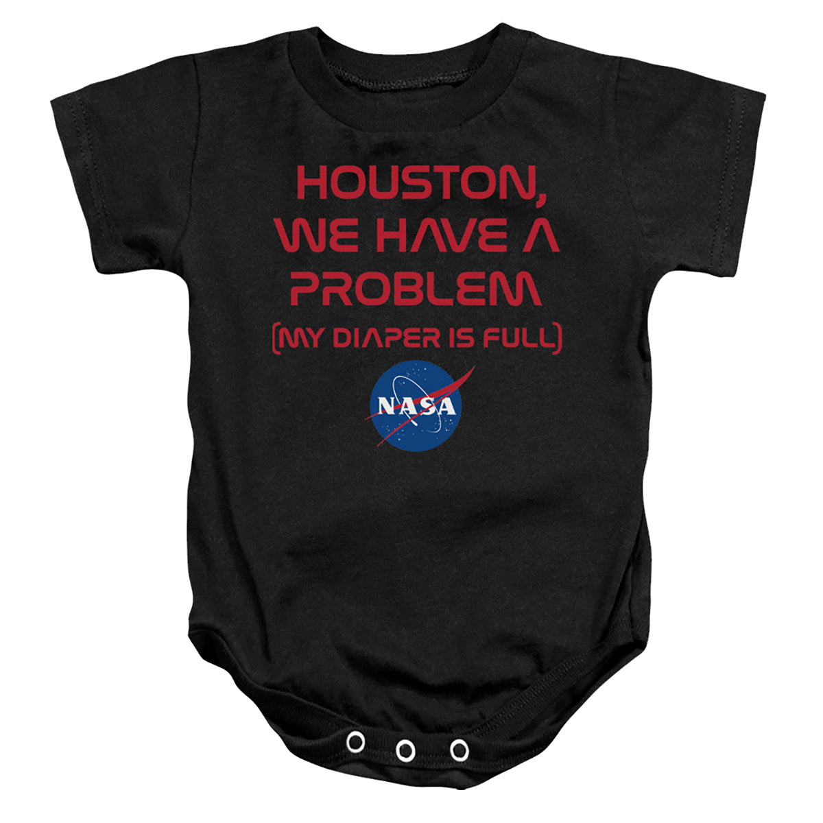 NASA/PROBLEMATIC DIAPER - INFANT SNAPSUIT - BLACK