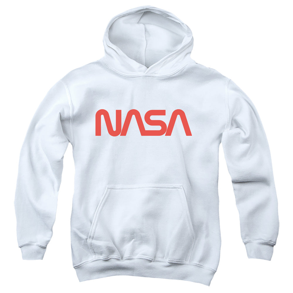 NASA/WORM LOGO - YOUTH PULLOVER HOODIE - WHITE