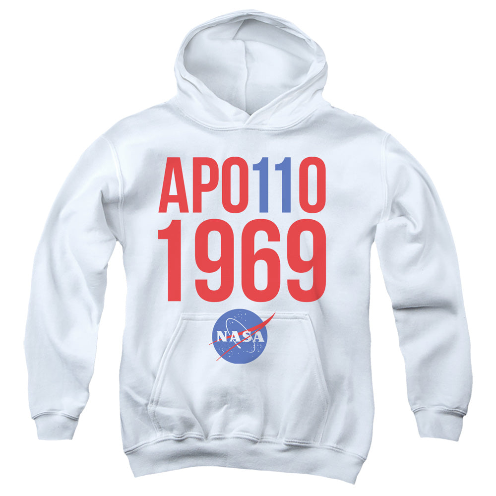 NASA/1969 - YOUTH PULLOVER HOODIE - WHITE