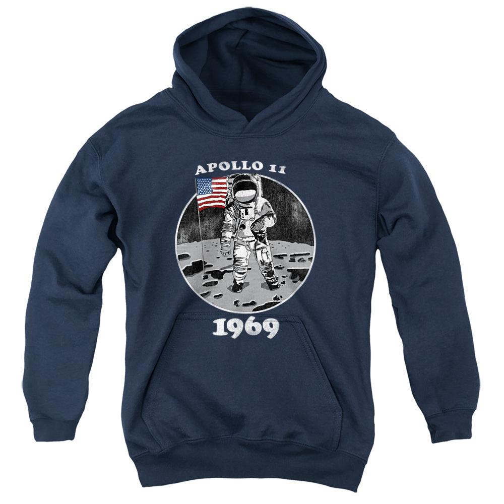 NASA/NOT FAKE - YOUTH PULLOVER HOODIE - NAVY