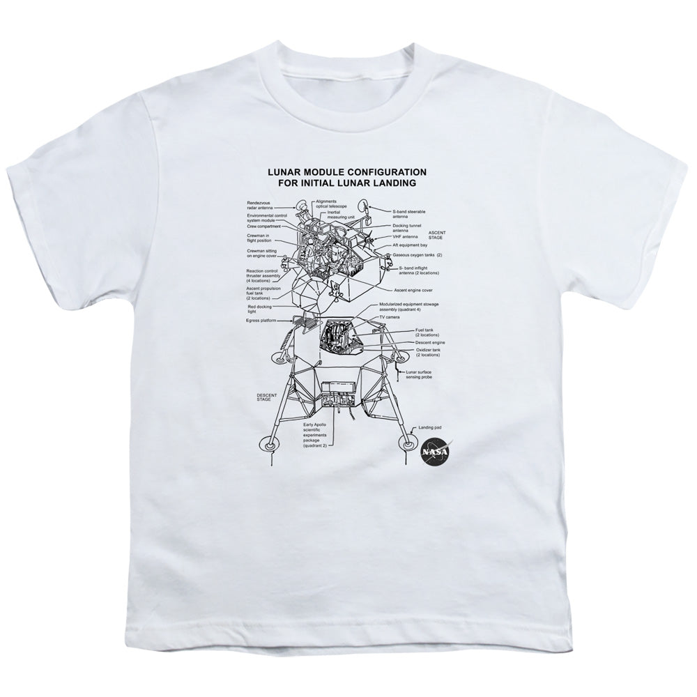NASA/LUNAR MODULE DIAGRAM - S/S YOUTH 18/1 - WHITE