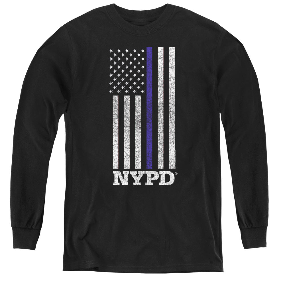 NEW YORK CITY/THIN BLUE LINE - YOUTH LONG SLEEVE TEE - BLACK