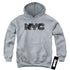 NEW YORK CITY/NYC MAP FILL - YOUTH PULLOVER HOODIE - ATHLETIC HEATHER