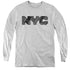NEW YORK CITY/NYC MAP FILL - YOUTH LONG SLEEVE TEE - ATHLETIC HEATHER