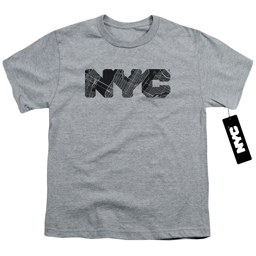 NEW YORK CITY/NYC MAP FILL - S/S YOUTH 18/1 - ATHLETIC HEATHER