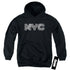 NEW YORK CITY/NYC MAP FILL - YOUTH PULLOVER HOODIE - BLACK