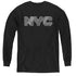 NEW YORK CITY/NYC MAP FILL - YOUTH LONG SLEEVE TEE - BLACK