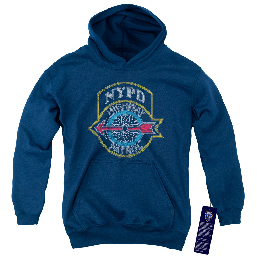 NEW YORK CITY/HIGHWAY PATROL - YOUTH PULLOVER HOODIE - NAVY