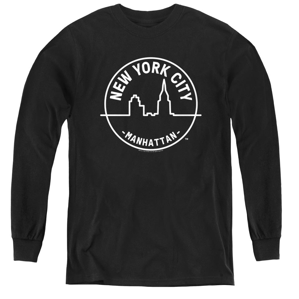 NEW YORK CITY/SEE NYC MANHATTAN - YOUTH LONG SLEEVE TEE - BLACK