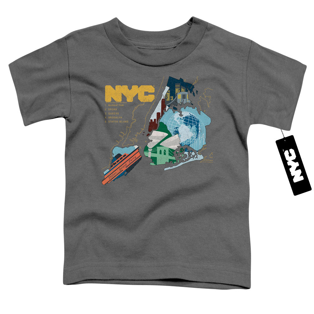 NEW YORK CITY/FIVE BOROUGHS - S/S TODDLER TEE - CHARCOAL