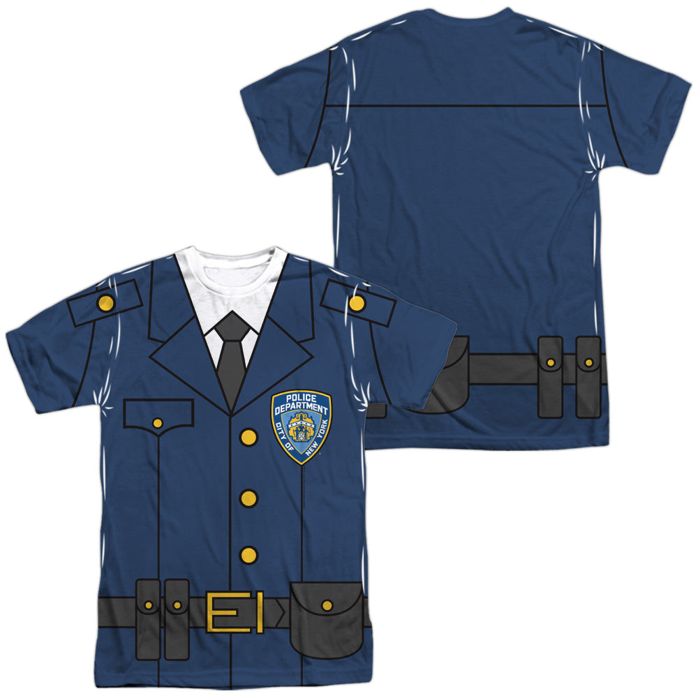 NEW YORK CITY/POLICE UNIFORM (FRONT/BACK PRINT) - S/S ADULT POLY CREW - MULTI