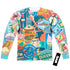 NEW YORK CITY/EATING NYC (FRONT/BACK PRINT) - L/S ADULT POLY CREW  - MULTI