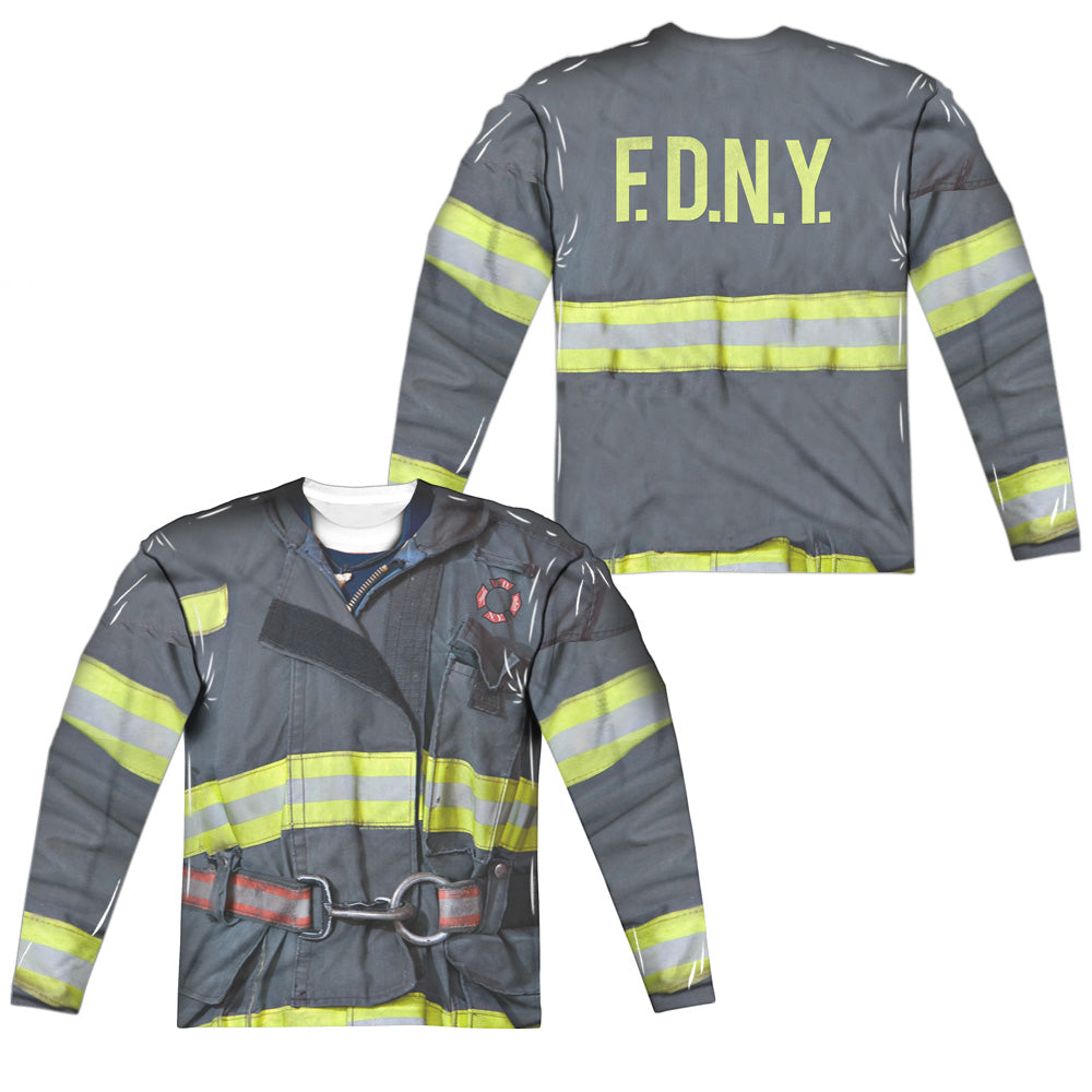 NEW YORK CITY/FDNY UNIFORM (FRONT/BACK PRINT) - L/S ADULT POLY CREW  - MULTI