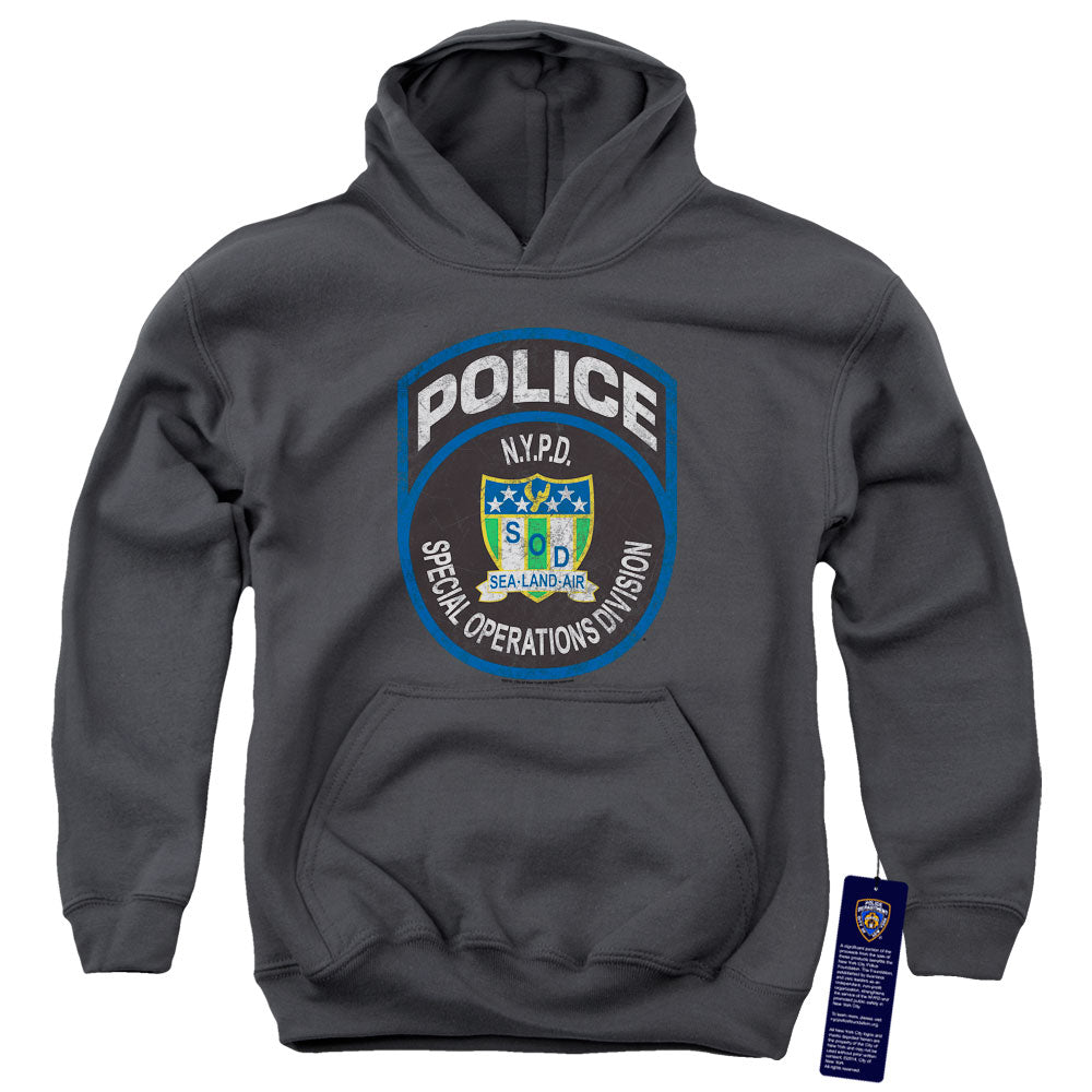 NEW YORK CITY/SPECIAL OPS - YOUTH PULLOVER HOODIE - CHARCOAL