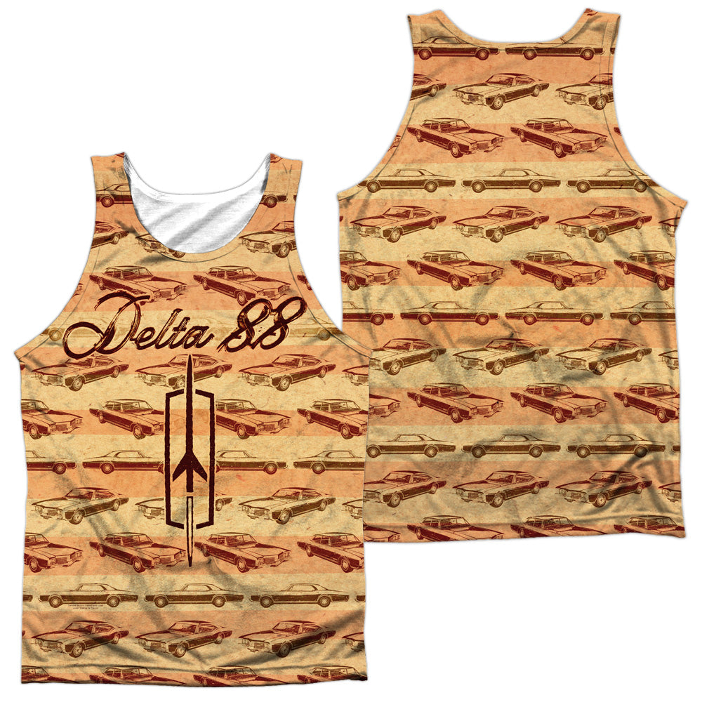 OLDSMOBILE/DELTA 88 (FRONT/BACK PRINT) - ADULT POLY TANK TOP - MULTI