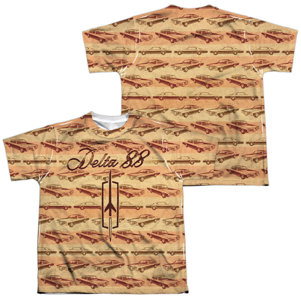 OLDSMOBILE/DELTA 88 (FRONT/BACK PRINT) - S/S YOUTH POLY CREW - MULTI