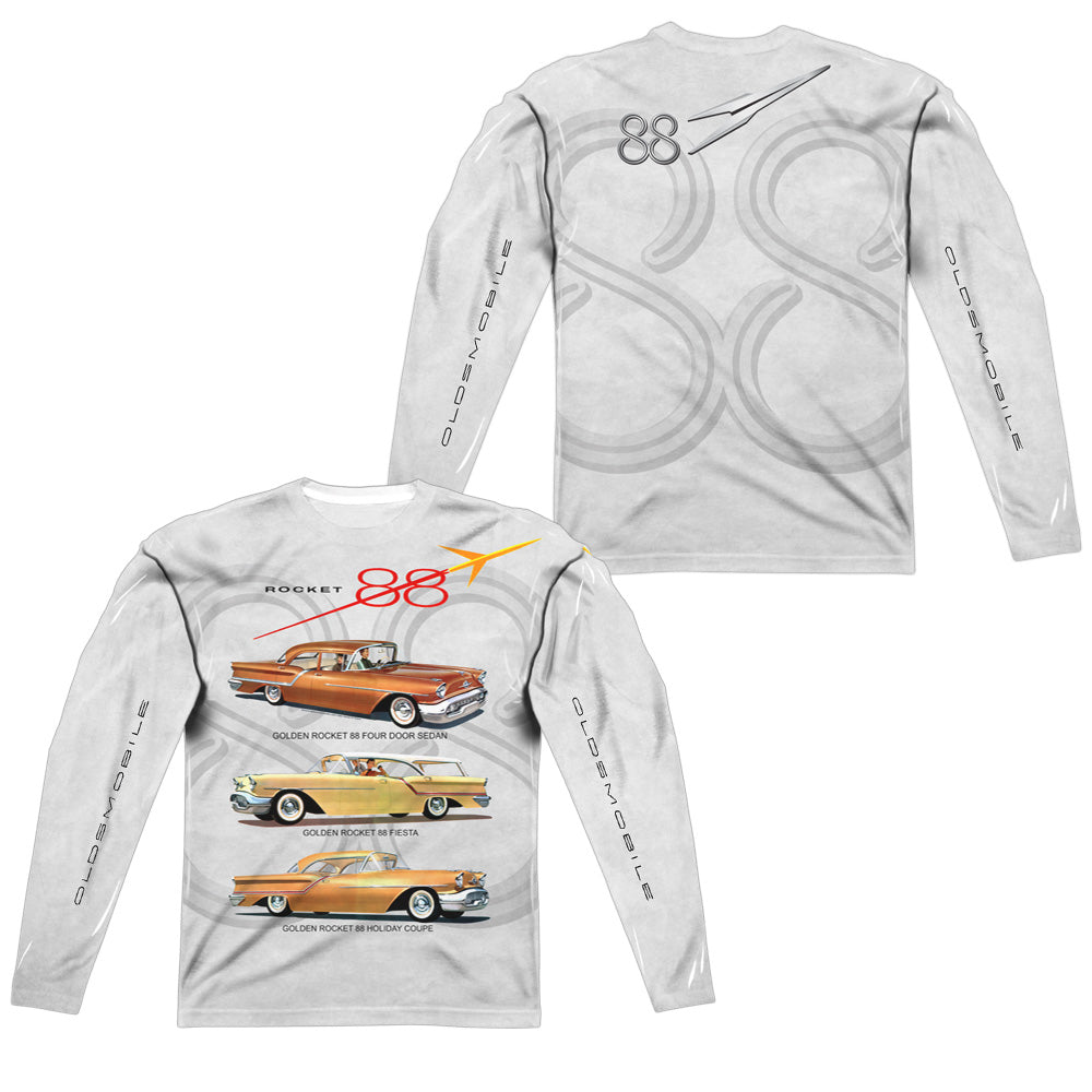 OLDSMOBILE/ROCKET LINE (FRONT/BACK PRINT) - L/S ADULT POLY CREW  - MULTI