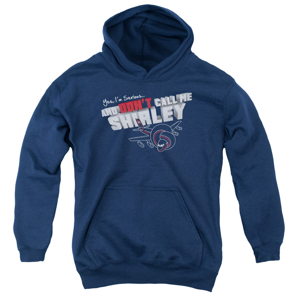AIRPLANE/DONT CALL ME SHIRLEY - YOUTH PULLOVER HOODIE - NAVY