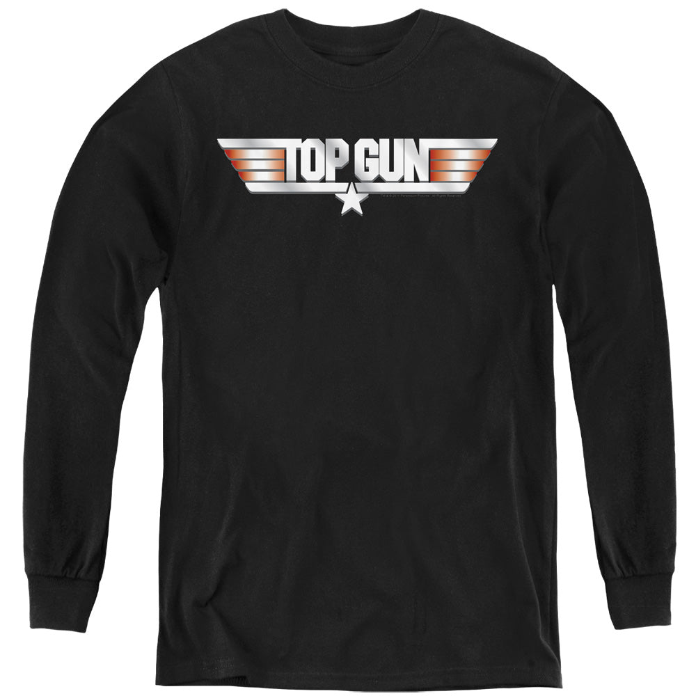 TOP GUN/LOGO - YOUTH LONG SLEEVE TEE - BLACK