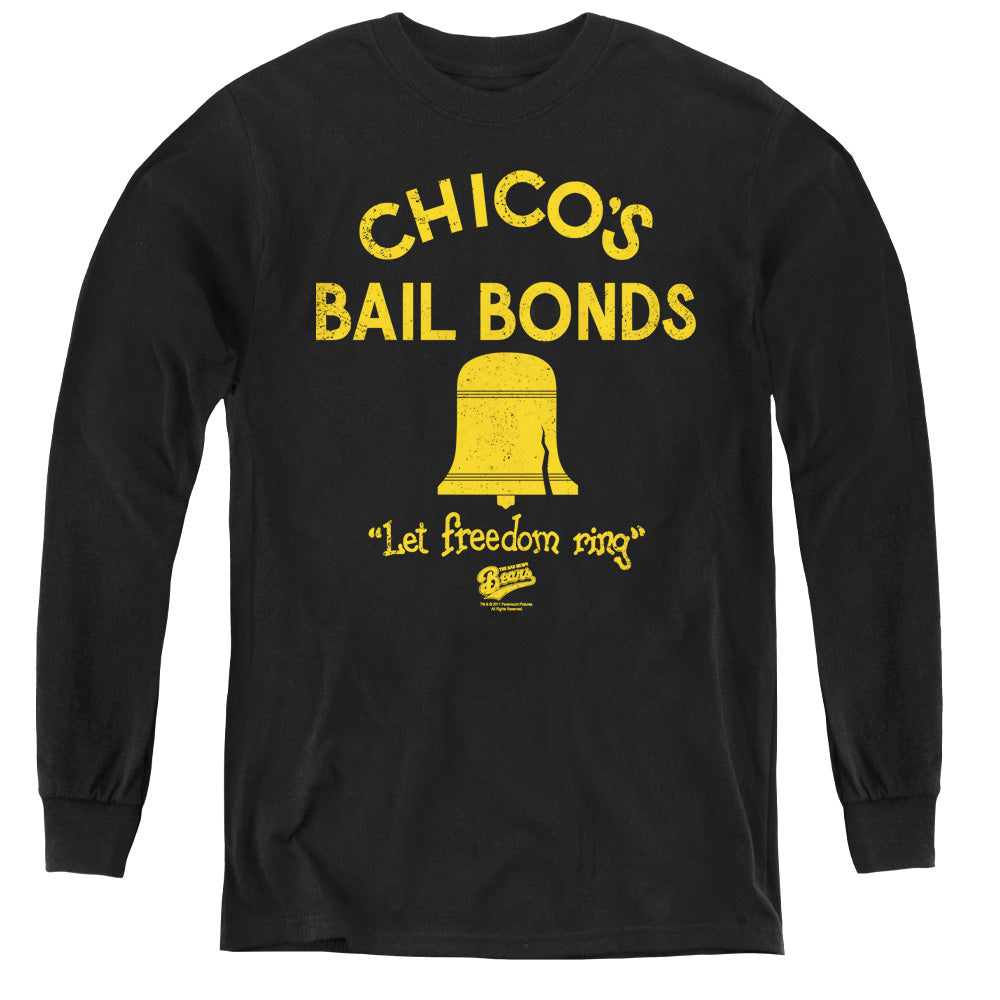 BAD NEWS BEARS/CHICOS BAIL BONDS - YOUTH LONG SLEEVE TEE - BLACK