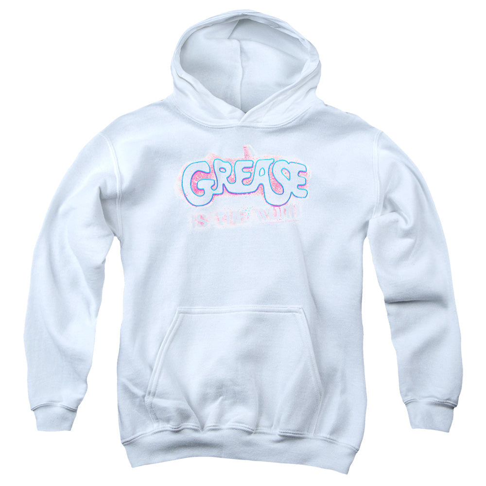 GREASE/GREASE IS THE WORD - YOUTH PULLOVER HOODIE - WHITE