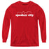 OLD SCHOOL/SPEAKER CITY LOGO - YOUTH LONG SLEEVE TEE - RED