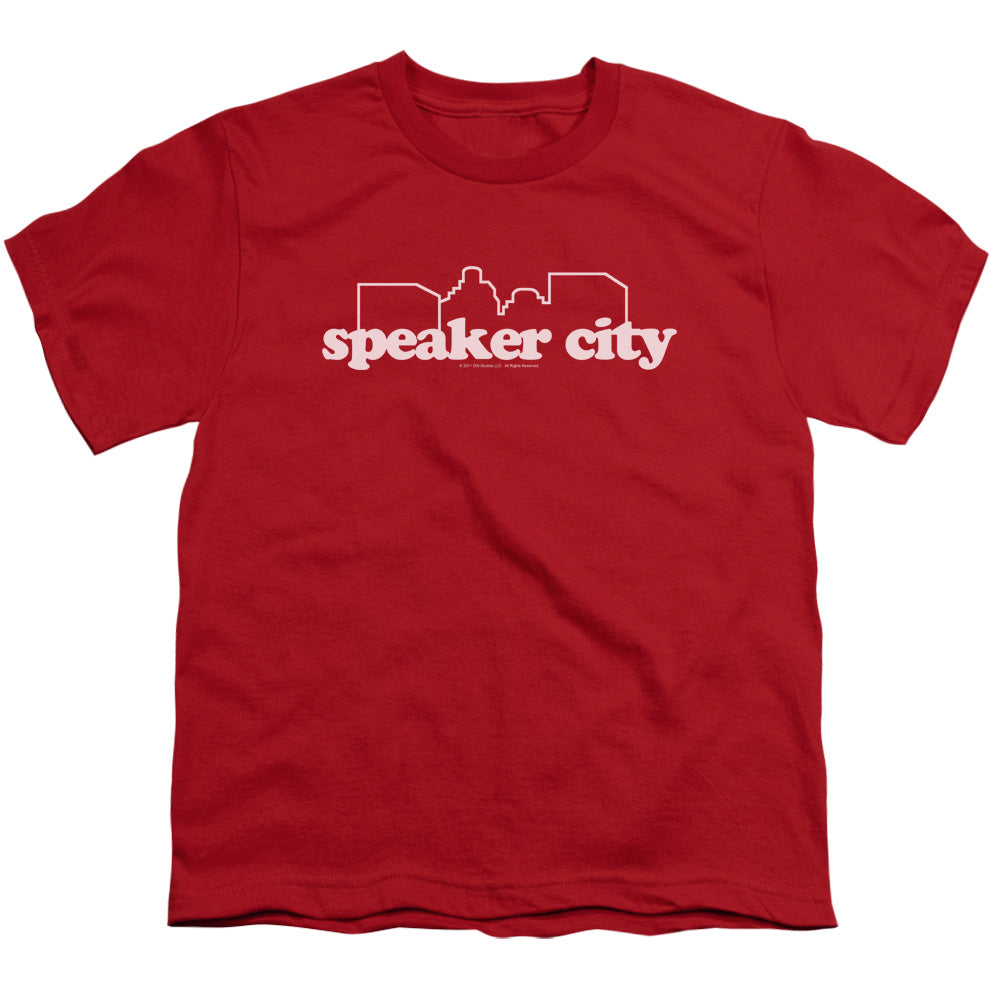 OLD SCHOOL/SPEAKER CITY LOGO - S/S YOUTH 18/1 - RED